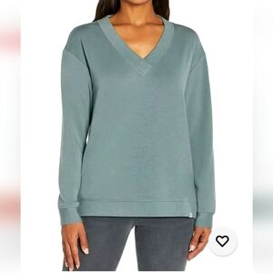 Orvis Womens Pullover V-Neck Sweatshirt Blue Size XXL